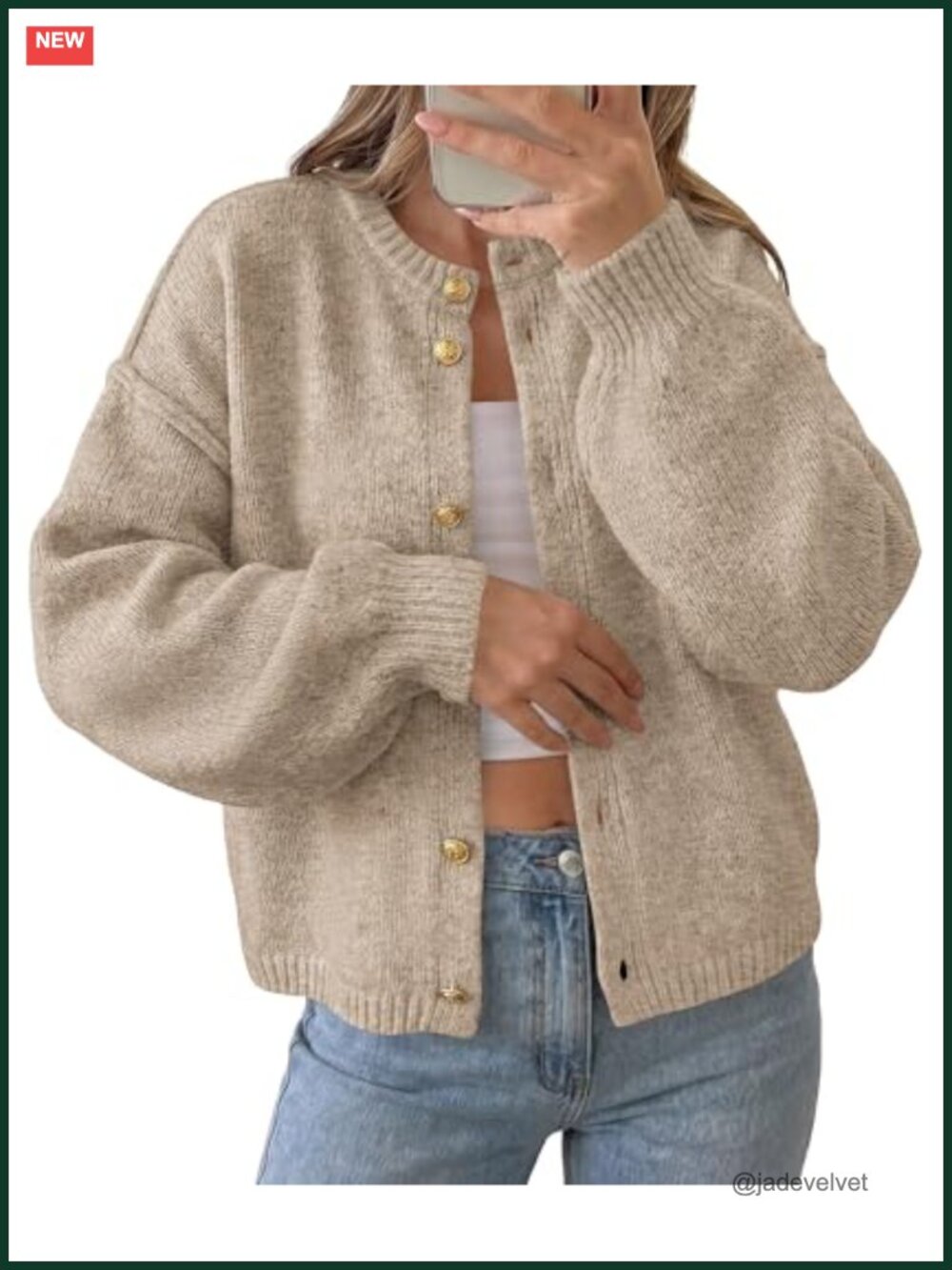 Women's Chunky Knit Button Cardigan, Relaxed Fit